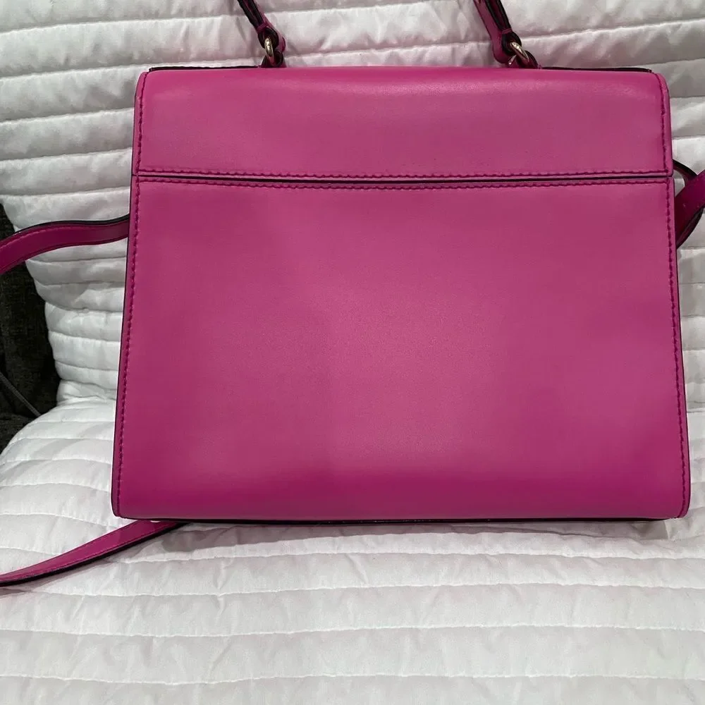 kate spade Hot Pink Leather Top-Handle Hobo Bag
